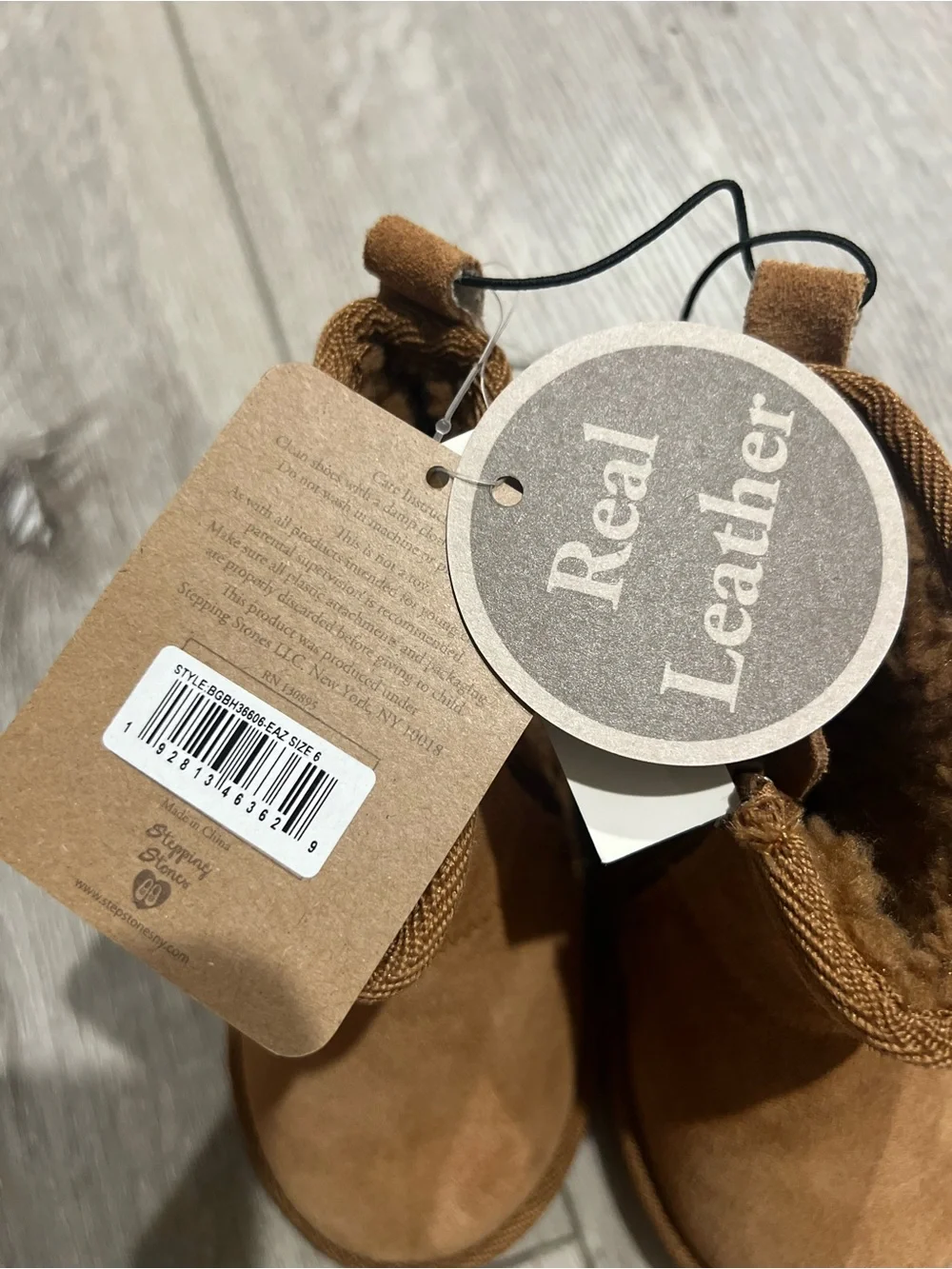 BearPaw Kids Demi Hickory Brown Suede Cozy Ankle Boot